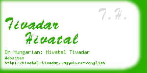 tivadar hivatal business card